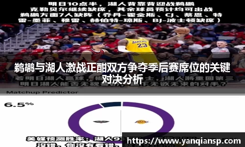 鹈鹕与湖人激战正酣双方争夺季后赛席位的关键对决分析
